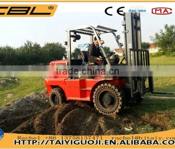 4.0T Diesel Engine Forklift, 4x4 Forklift Loader, Farm Tractor photo-2