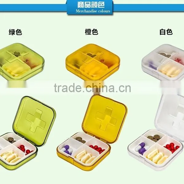 Promotion 4 Days Cross Pill Box/PP Plastic Pill Box/Medical Capsule Holder