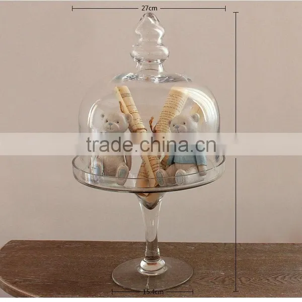 Large Hand Blown Home or Wedding Table Centerpieces Bell Glass Jars With Long Stem for Food Store photo-4