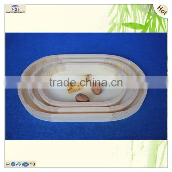 Wholesale Simple Elegant S/3 Home Storaging Oval Pine Tray photo-5