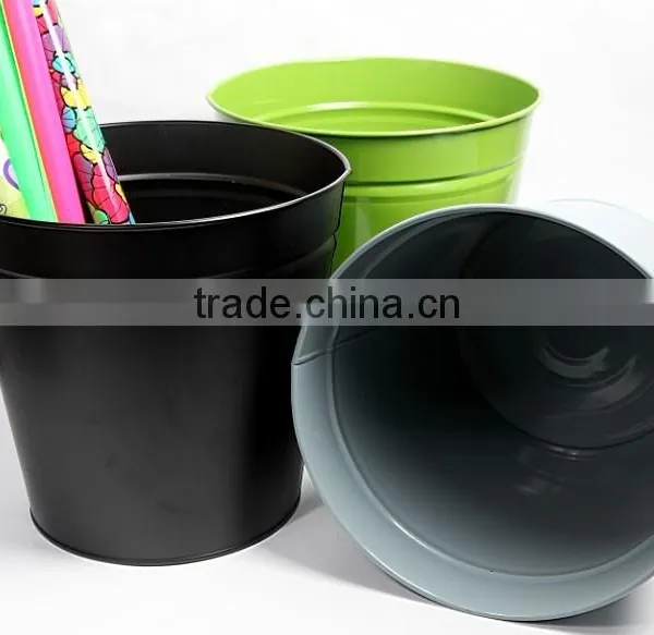 Metal Iron Round Waste Bin For Home photo-2