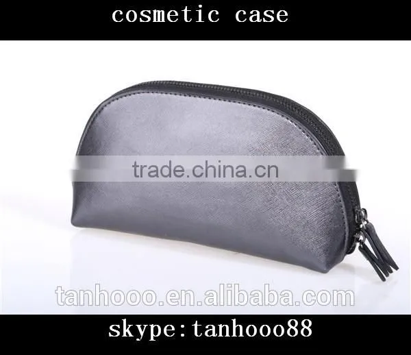 Hot Selling Black Shell Shape Leather Cosmetic Case and Box Makeup Case photo-2