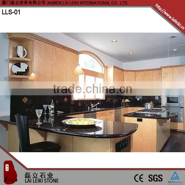 Strict Process Polished Black Galaxy Granite Countertop photo-2