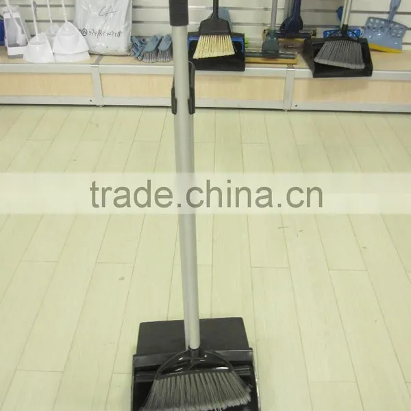 Cheap Plastic Long Handle Lobby Broom With Dustpan Sets photo-2