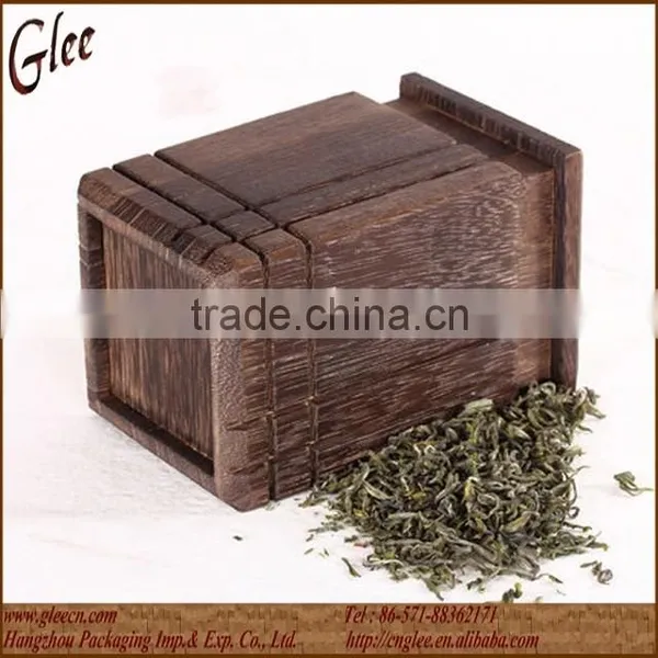 Burned Paulownia Wood Tea Canister Wholesale photo-2