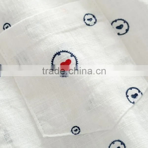 Populer Kids Boys Cactus Heart-shaped Print Cotton and Linen Shirt photo-4