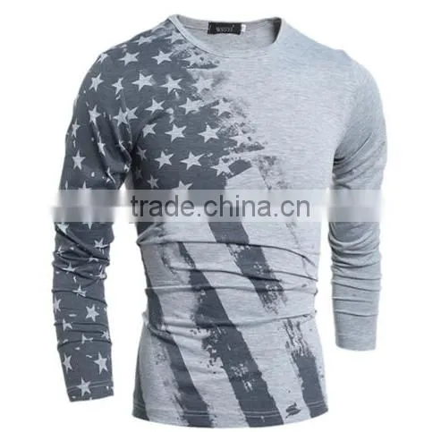 Casual Men Long Sleeve Printed Tshit photo-5