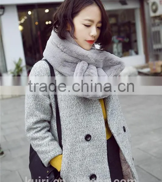 2016 New High Quality Cute Faux Rabbit Fur Collar Ring Pure Colors Faux Rabbit Fur Ladies Scarf Women Winter Warm Circle Scarves photo-5