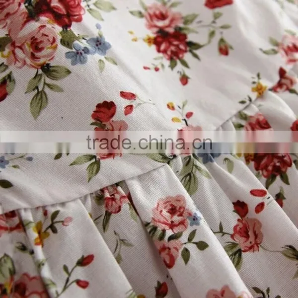 Summer Print Flower Cotton Short Sleeve Dress, Daily Wear Baby Girl Cute Dress photo-2
