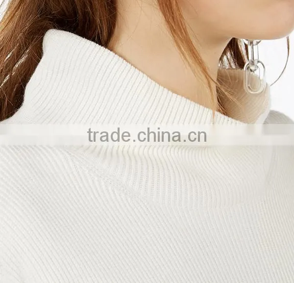 Women's Autumn Fitted Lace Bottom Long Knittting Turtleneck Sweater Tops With Lowest Price photo-5