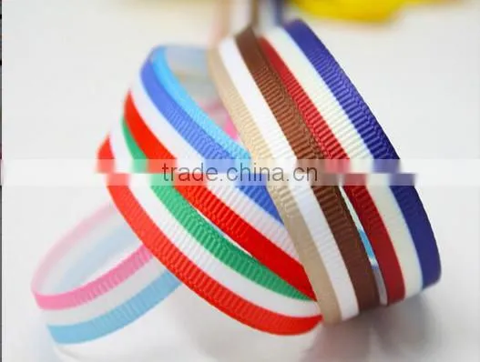 Hi-ana Ribbon 178 Custom Stripe Grosgrain Ribbon High Quality Custom Logo Designs Striped Grosgrain Ribbon