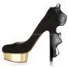Ruffle Trimmed Suede Pumps Ladies Fashion Shoes LTYK0017