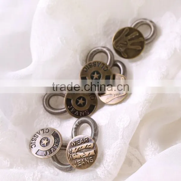 6 Pack Spring Button Extender on Jeans Pants/Waistband/Collar/Trousers/Shirt Elastic Sretch Button Expander 2017 photo-6