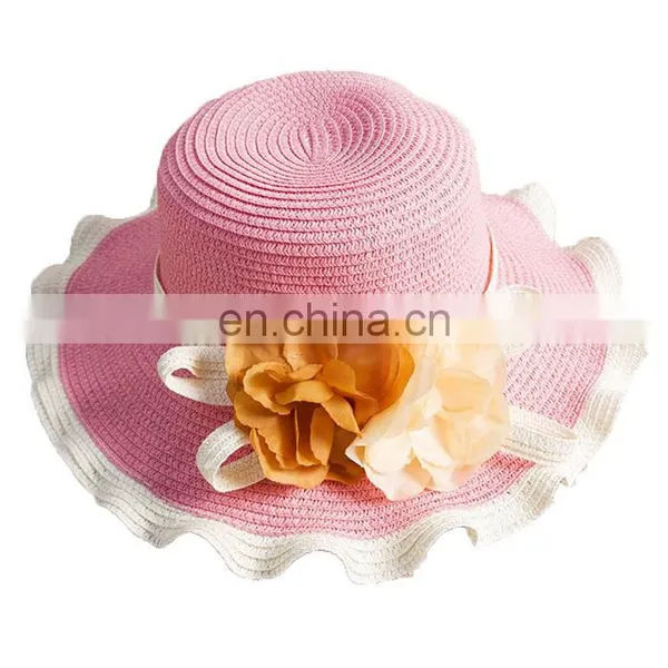 2015 New Fashion Casual Summer Wide Large Brim Cap Sweet Women Beach Straw Hat photo-4
