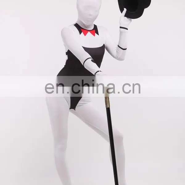 Black & White Rabbit Spandex Lycra Full Body Catsuit Cosplay Costume Zentai Suits