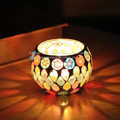 Glass Mosaic Candle Holder photo-2