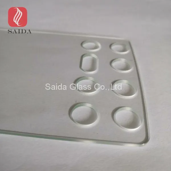 Custom Clear Tempered Glass Cut Out Holes and Slots Drilling 2mm Cover Glass photo-3