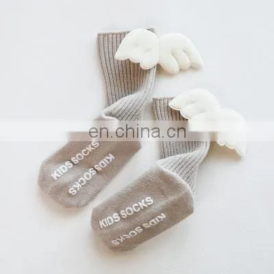 2020 Baby Girls Knee High Socks Angel Wing Summer Autumn Cotton Socks Solid Candy Color Kids Toddler Short Socks For Children photo-5