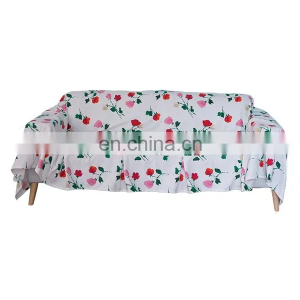 New Design 100% Polyester Reactive Dyeing Rose Pattern Ornamental Sofa Cover photo-2