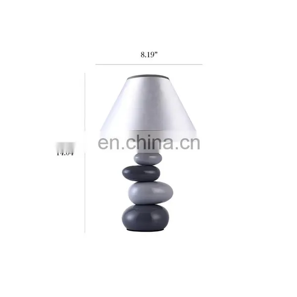 Wholesale Cumulate Stone Shape Ceramic Base Modern Nordic Nightstand Lamps for Hotel Bedside photo-2