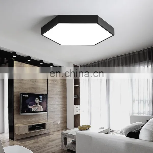 Modern Creative Geometric Wrought Iron Remote Control Ceiling Lamps photo-4