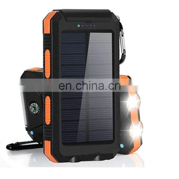 Amazon Hot Selling 8000mah, 10000mah External Solar Power Bank Waterproof Battery Charger Portable Charge photo-4