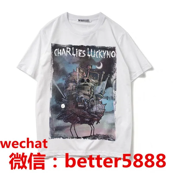 Supply Charlie Luciano Tide Brand CL Dark Fairy Tale Print Round Neck Short-sleeved T-shirt First-hand Source photo-4