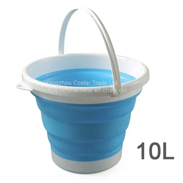 Folding Collapsible Bucket With Strong, Flexible, Compact, BPA Free Design and Sturdy Handle for Hiking Camping and Outdoor photo-4