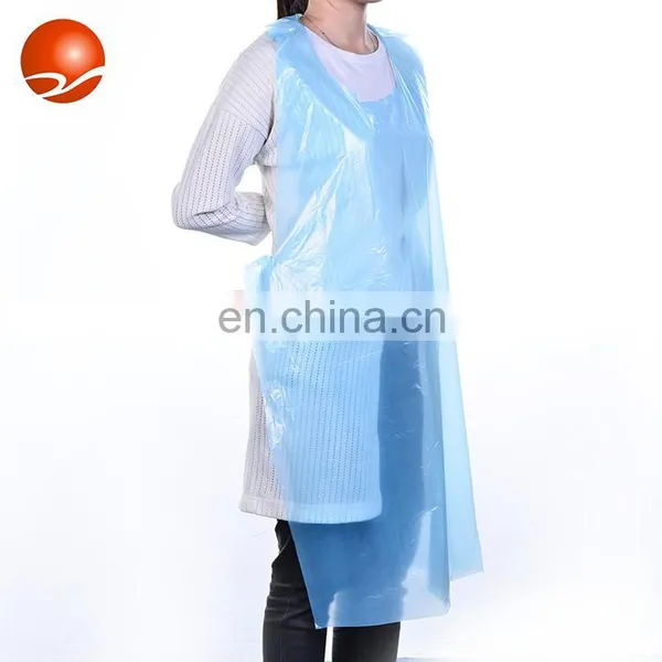 White /Blue/Pink Kitchen Apron Polyethylene Disposable CPE PE Plastic Long Without Sleeve Apron for Men Women Adult photo-3