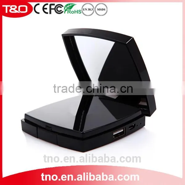 2016 Fashion 3000mah Channel Power Bank Mirror Travel Charger Quality Choice photo-2