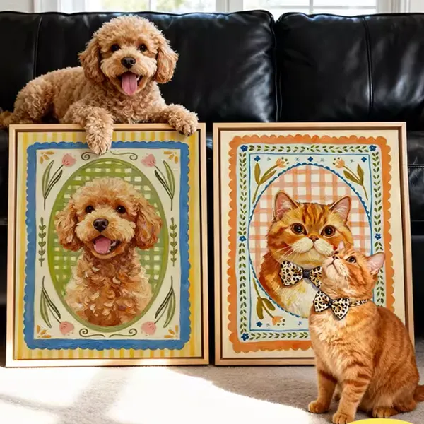Custom Pet Portrait Oil Painting on Canvas - Handmade With Eco-Friendly Paints photo-5