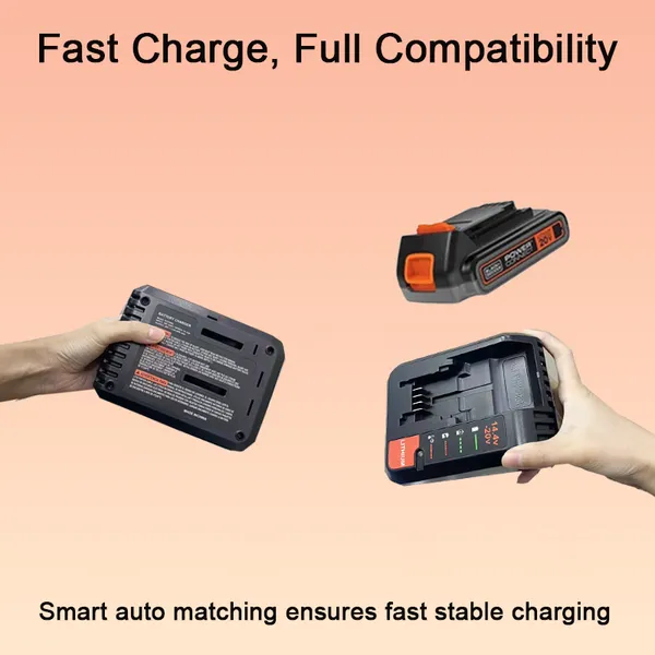 20V Max , High Speed Replacement Charger Fit for Saw, Impact Wrench & Workshop Tools photo-3