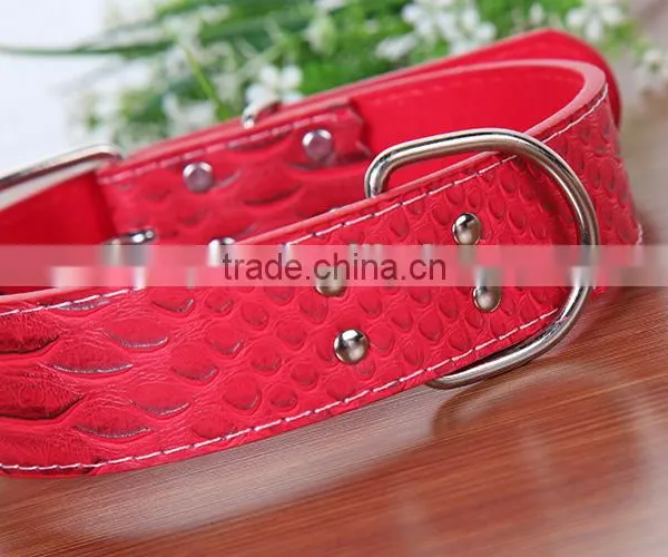 Pet Supplies Snake Leather Collar 3.5 Snakeskin Grain Collar Wholesale photo-3