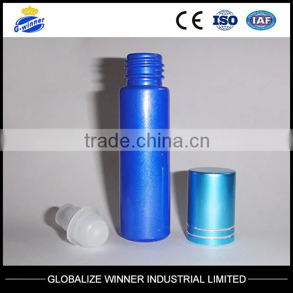 10ml Bule Glass Roll on Bottle With Aluminum Cap With Plastic Ball Steel Ball