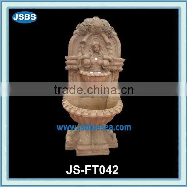Indoor Stone Carved Lion Head Wall Fountain photo-3