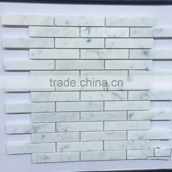 Competitive Prices Bianco Carrara White Marble Mosaic for Bathroom Tile and Wall Tile photo-3