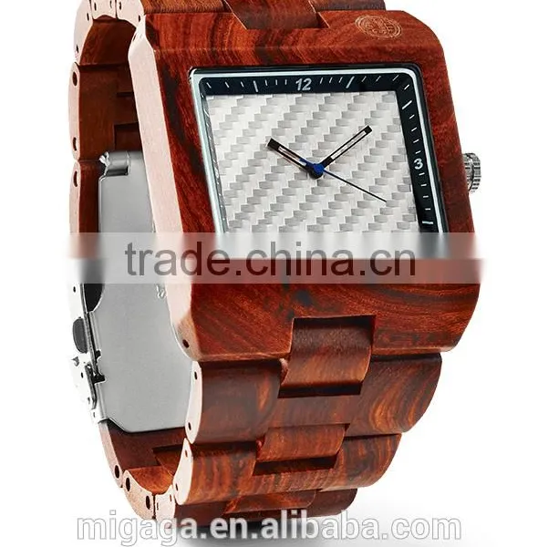 Natural Sandal Wood Made Watch Carbon