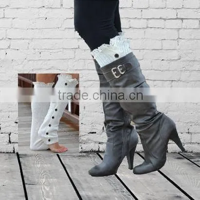Trendy 2014 Winter Wholease Knit Lace Women Boot Cuffs Sock photo-2