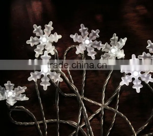 Xmas 10LED Scrub Snowflake Light Chain
