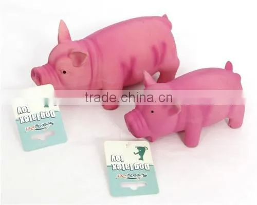 Colored Latex Pig With Real Sound Dog Toy Display Pink Pig Dog Toy photo-5