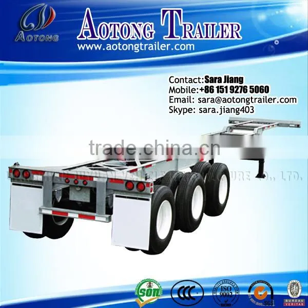 Factory Price Aotong 3 Axles 40 ft Skeleton Container Trailer , 20 ft Skeleton Semi Trailer Container Chassis photo-5