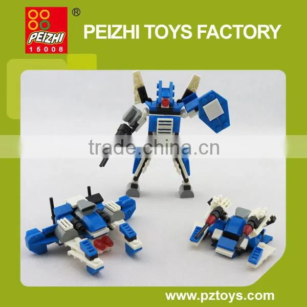 PEIZHI 3 In1 Hot Sale Educational Transformable Robot Plastic Toys Building Blocks