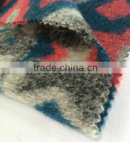 Wool Acrylic Blend Jacquard Knitting Fabric for Women Overcoat photo-4