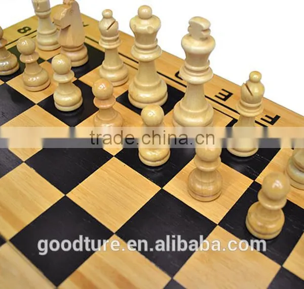 Bamboo Book Shape Folding Chess Set With Wooden Chessmen King Height 6.5cm photo-2