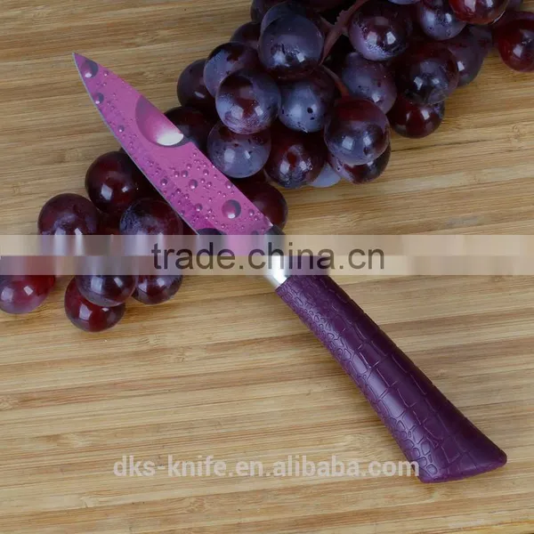 3.5 Inch Paring Knife With New Designed PP Handle Color Non-stick Coating Kitchen Knife KP1403-P