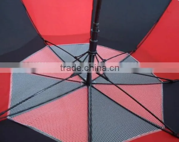 Double Layer Canopy Golf Red And Black Umbrella,Golf Umbrella photo-6