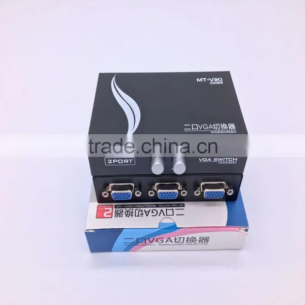 Factory Supply Vga Switch 2 Port With Audio , Plug and Play Vga Stereo Switch Box 2 in 1 Out