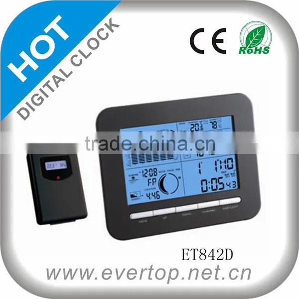 DIGITAL LCD CLOCK WITH BAROMETER AND BLUE BACKLIGHT ET842DR photo-2