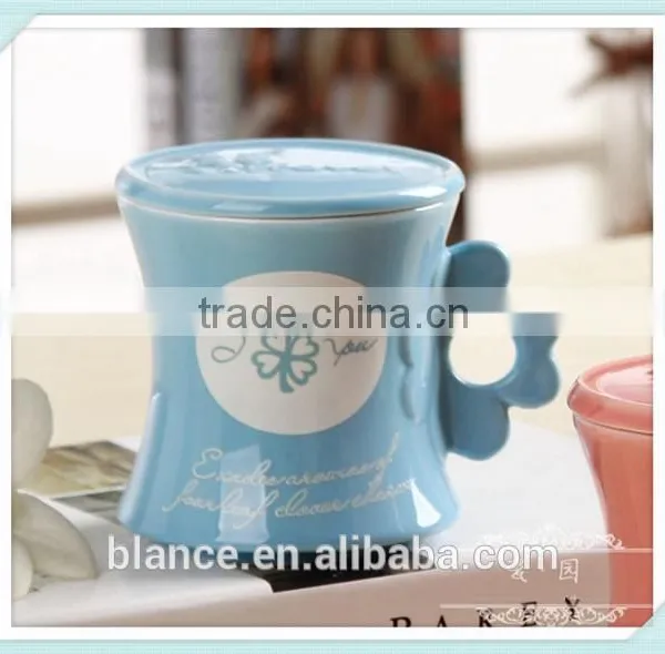 Ceramic Four-leaved Clover Mug Leaf Design Handle photo-3