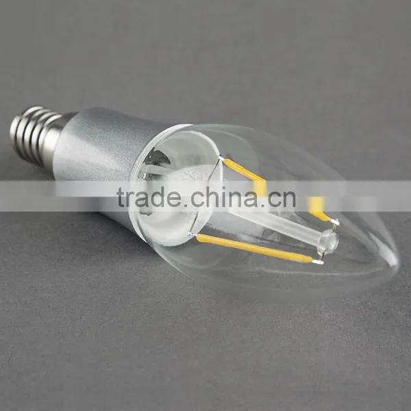 Haining Vintage Led Filament Bulb C35 With Plastic Silver Plated 2W E14 110V photo-4